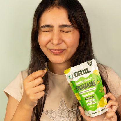 The Drill Crunchy Roasted Edamame Snack: Pack of 6 (2 Peri Peri, 2 Cheese, 1 Sea Salt, 1 Nimbu Pudina)