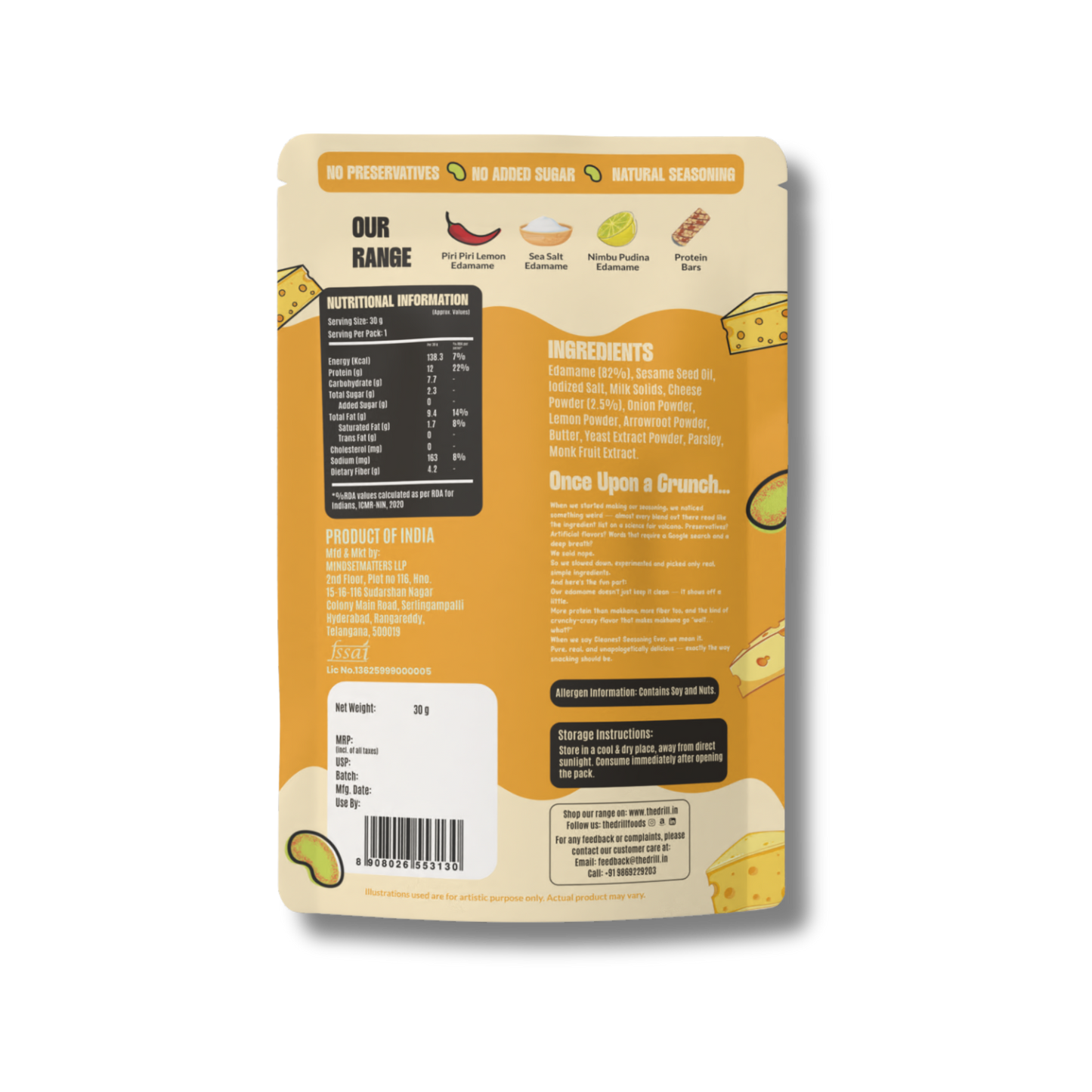 The Drill Crunchy Roasted Edamame - Cheese | Combo Pack