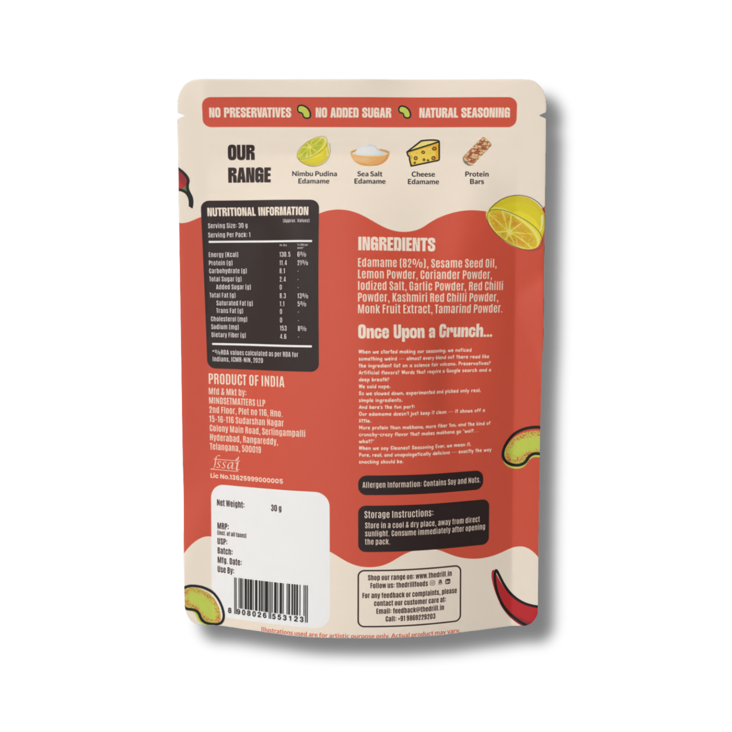 The Drill Crunchy Roasted Edamame - Piri Piri Lemon | Combo Pack