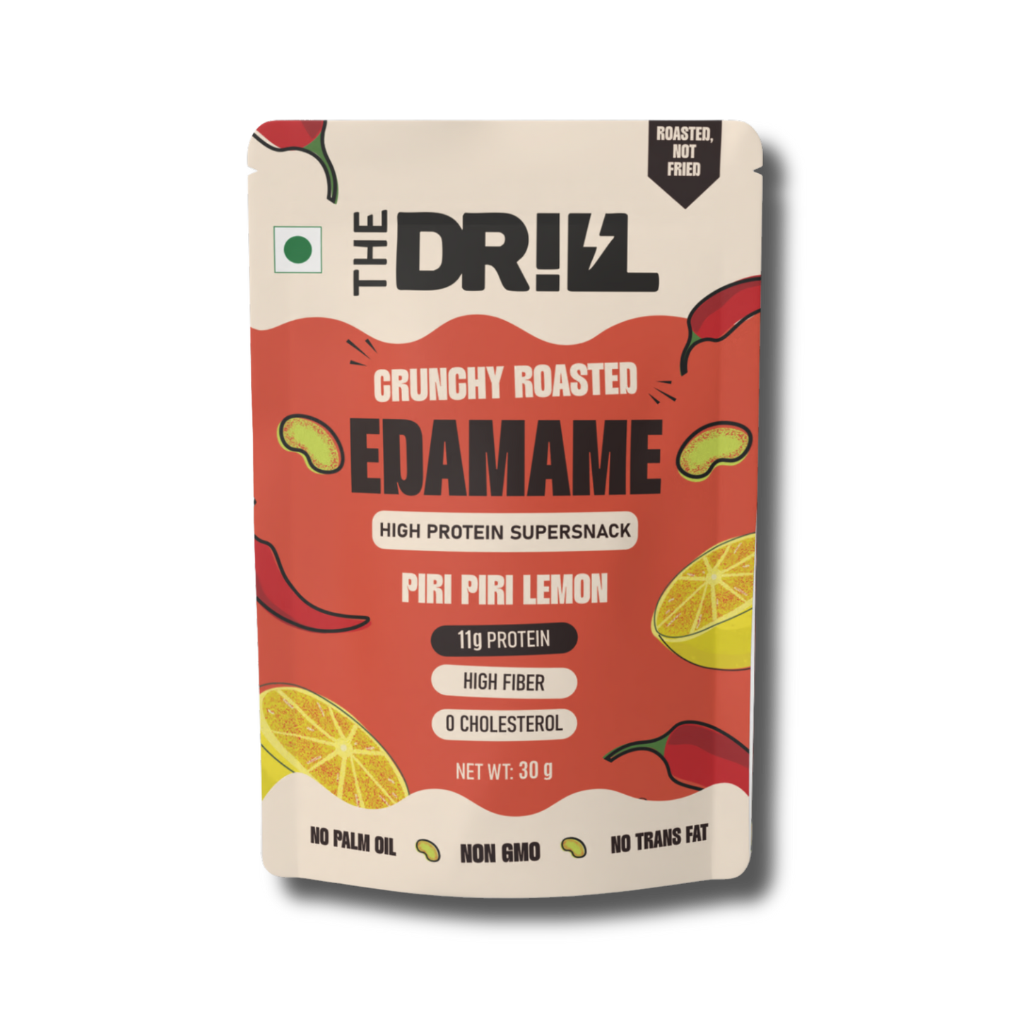 The Drill Crunchy Roasted Edamame - Piri Piri Lemon | Combo Pack